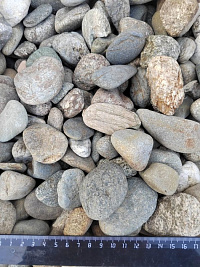 Kamenclub.ru: Галька речная окат (пестрая) фр. 20-40 мм. купить  в Воронеже галька речная пестрая, серая, серые оттенки галька речная окатанная округлая 5000 руб/т   фото КАМЕНЬ КЛУБ