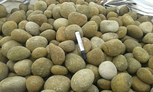 Kamenclub.ru: Песчаник ядра, фр. 100-300 мм  купить в Воронеже песчаник бежевый серый рыжий речная галька 5 000 руб/т   фото КАМЕНЬ КЛУБ