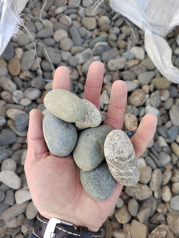 Kamenclub.ru: Галька речная окат (пестрая) фр. 20-40 мм. купить  в Воронеже галька речная пестрая, серая, серые оттенки галька речная окатанная округлая 5000 руб/т   фото КАМЕНЬ КЛУБ