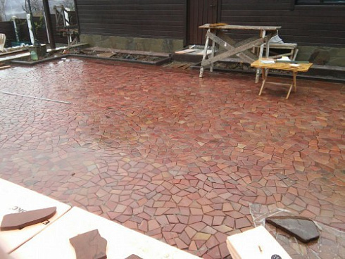 Kamenclub.ru: Песчаник брусчатка (Готика) art PSK-L-01  купить в Воронеже    2600 руб/кв.м    фото КАМЕНЬ КЛУБ