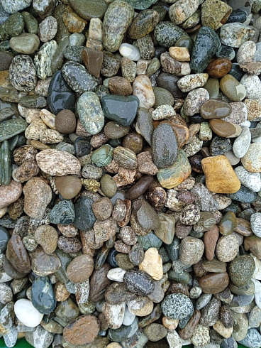 Kamenclub.ru: Галька горная речная окат (цветная) фр. 20-40 мм. купить  в Воронеже галька речная серый синий бежевый белый окатанная речная галька ландшафтная 6800 руб/т   фото КАМЕНЬ КЛУБ