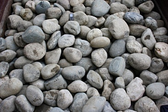 Kamenclub.ru: Речной валун (Ассорти) фр.100-300 мм.  купить в Воронеже галечник серый, темно-серый, светло-серый речная галька крупных размеров 4200 руб/т   фото КАМЕНЬ КЛУБ